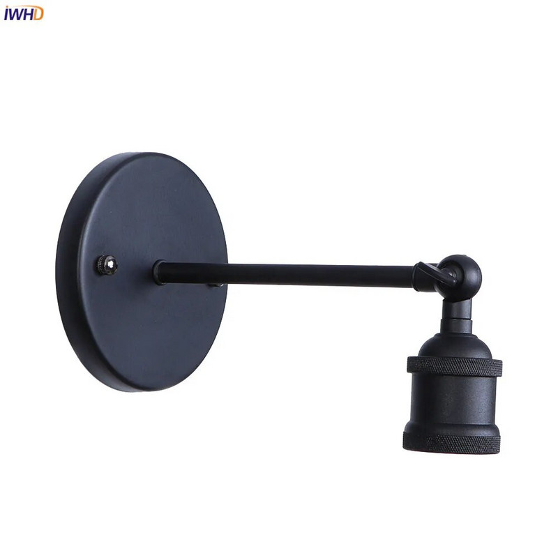 IWHD Crno željezo Retro LED zidna svjetiljka Ogledalo za stepenice za spavaću sobu Dekoracija potkrovlja Industrijska vintage zidna svjetiljka Svijećnjak Edison Applique Murale
