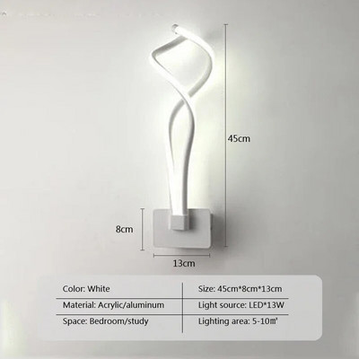 Moderna minimalistička LED zidna svjetiljka Zidni svijećnjak za unutarnje uređenje doma za dnevnu sobu Spavaća soba Noćne svjetiljke Pozadinsko svjetlo Dekoracija