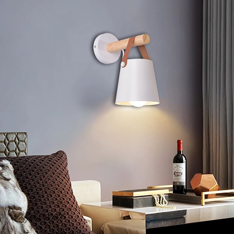 Nordic Belt Drvena zidna svjetiljka Industrijska zidna svjetiljka Vintage zidna svjetla Stepenice Unutarnja kućna svjetla Lampe za krevet na potkrovlju