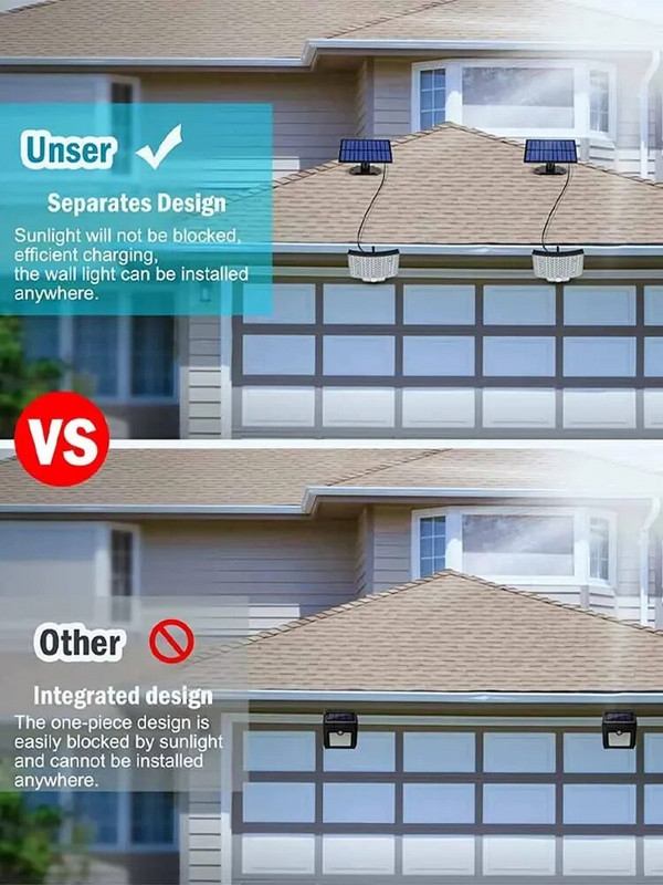 106LED solarno svjetlo za vanjsko vodootporno svjetlo sa senzorom pokreta, daljinskim upravljačem za reflektore, 3 načina rada za terasu, garažu, dvorište