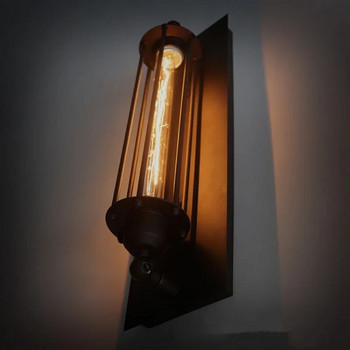 Ретро индустриален стил Желязно стенно осветление Коридор Стълбище Ресторант Таванско помещение Спалня Лампа Нощно шкафче Къща Декор Вътрешно LED осветление