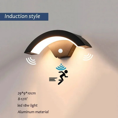 Inteligentna indukcijska zidna svjetiljka Svjetlo za vrt u hodniku Moderna IP65 vodootporna sobna dekoracija Retro G9 aluminijsko rasvjetno tijelo