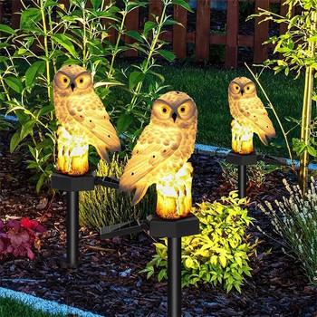Solar Owl Garden Light Φωτιστικό γκαζόν εξωτερικού χώρου LED για διακόσμηση κήπου Αδιάβροχα Χριστουγεννιάτικα Φωτάκια Ηλιακό Φωτιστικό εξωτερικού χώρου Post