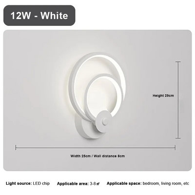 Moderna LED zidna svjetiljka Minimalistički željezni svijećnjak za prolaz do hodnika Dnevni boravak Ukrasna lanterna Spavaća soba Noćna rasvjetna tijela