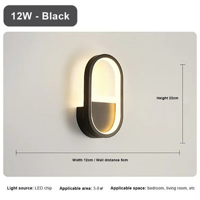 Moderna LED zidna svjetiljka Minimalistički željezni svijećnjak za prolaz do hodnika Dnevni boravak Ukrasna lanterna Spavaća soba Noćna rasvjetna tijela