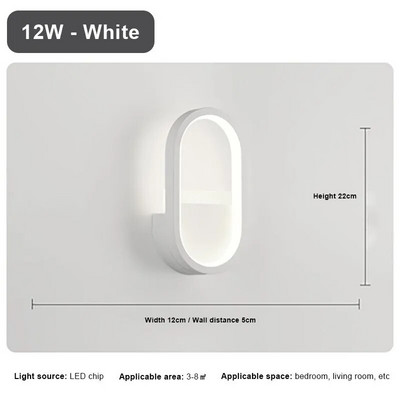 Moderna LED zidna svjetiljka Minimalistički željezni svijećnjak za prolaz do hodnika Dnevni boravak Ukrasna lanterna Spavaća soba Noćna rasvjetna tijela