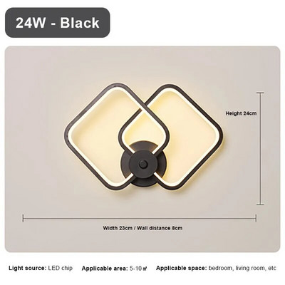 Moderna LED zidna svjetiljka Minimalistički željezni svijećnjak za prolaz do hodnika Dnevni boravak Ukrasna lanterna Spavaća soba Noćna rasvjetna tijela