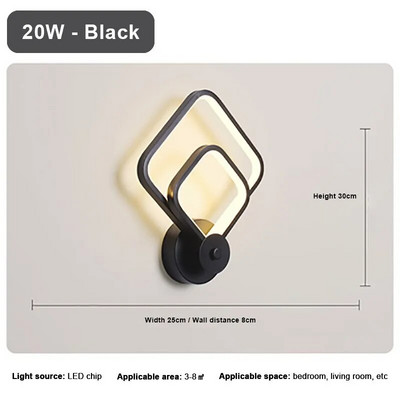 Moderna LED zidna svjetiljka Minimalistički željezni svijećnjak za prolaz do hodnika Dnevni boravak Ukrasna lanterna Spavaća soba Noćna rasvjetna tijela