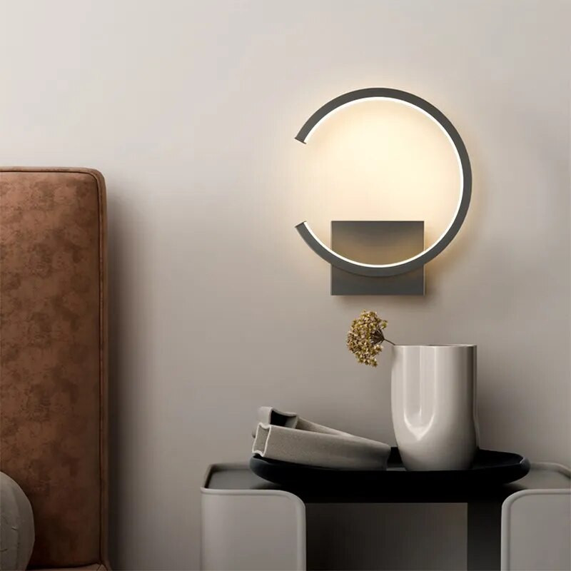 Moderne LED zidne svjetiljke Minimalistički polukružni aluminijski svijećnjaci za dnevni boravak Spavaća soba uz krevet Blagovaonice Rasvjetna tijela