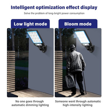 Νέα αναβάθμιση εξωτερικού χώρου ηλιακά φώτα LED 3 Λειτουργία φωτός με αισθητήρα κίνησης Κήπος Αυλή Γκαράζ Αδιάβροχο LED COB Φωτιστικό δρόμου