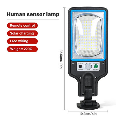Nova nadogradnja vanjske solarne LED svjetiljke 3 načina svjetla sa senzorom pokreta Vrt Dvorište Garaža Vodootporna LED COB ulična svjetiljka