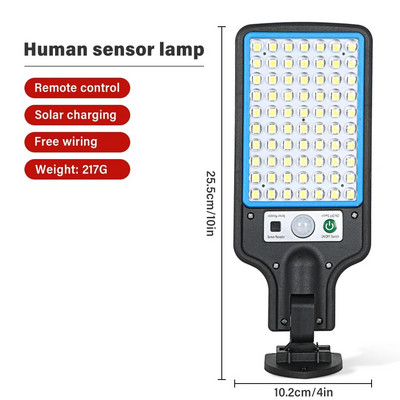 Nova nadogradnja vanjske solarne LED svjetiljke 3 načina svjetla sa senzorom pokreta Vrt Dvorište Garaža Vodootporna LED COB ulična svjetiljka