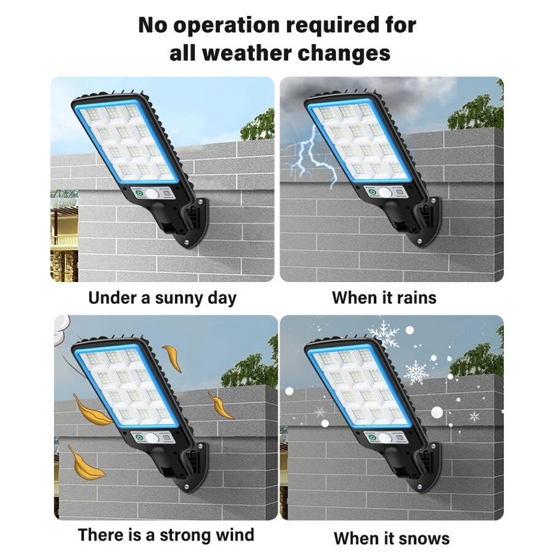 Nova nadogradnja vanjske solarne LED svjetiljke 3 načina svjetla sa senzorom pokreta Vrt Dvorište Garaža Vodootporna LED COB ulična svjetiljka