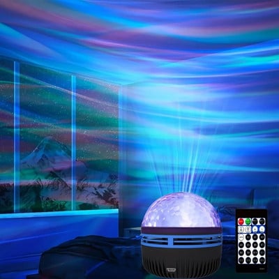 Galaxy projektor fény csillagos égbolt éjszakai fény RGB 7 színű Magic Ball hálószoba dekorációs projektor lámpa születésnapi ajándékhoz