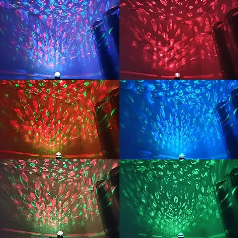 Светлина за проектор Galaxy Звездно небе Нощна светлина RGB 7 цветна магическа топка Декорация на спалня Лампа за проектор за парти Подарък за рожден ден