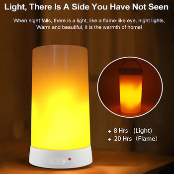 2023 Νέο USB LED Flame Lamp Simulated Flame Effect Light Realistic Fire Atmosphere Light Εσωτερική διακόσμηση για δώρο φίλου
