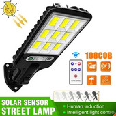 Lumini stradale solare Lampă de exterior Senzor de mișcare rezistent la apă Iluminare de securitate Grădină Curtea Calea Curte Lampă de perete