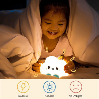 Γελοιογραφία Χαριτωμένο νυχτερινό φως σύννεφων που δεν εκθαμβώνει παιδιά Υπνοδωμάτιο δίπλα στο κρεβάτι Νυχτερινό φως Παιδικό κορίτσι Δώρο γενεθλίων Διακόσμηση σπιτιού ночник