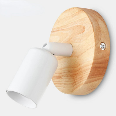 Стенна лампа от скандинавско дърво Sconce E27 Ретро нощно шкафче Винтидж Вътрешно осветление Спалня Всекидневна за домашен декор LED Осветително тяло за стена