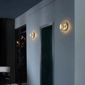 Модерна стенна лампа Стъклена LED осветителна купа Висящи аплици Скандинавска всекидневна Спалня Нощна лампа кухня Осветителни тела за вътрешен декор