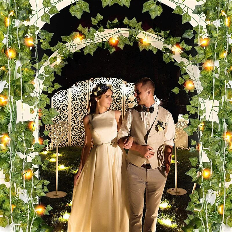 Solarni umjetni list Led cvjetna svjetla Girlanda Božićni ukras Vanjska soba Zavjesa Lampa Svadbena zabava Vrtni dekor