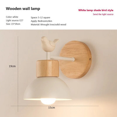 Nordijska kreativna zidna svjetiljka LED drvena rasvjeta za/Dnevni boravak/Zaštita za oči Čitanje/Spavaća soba/Rasvjeta za uređenje doma uz krevet