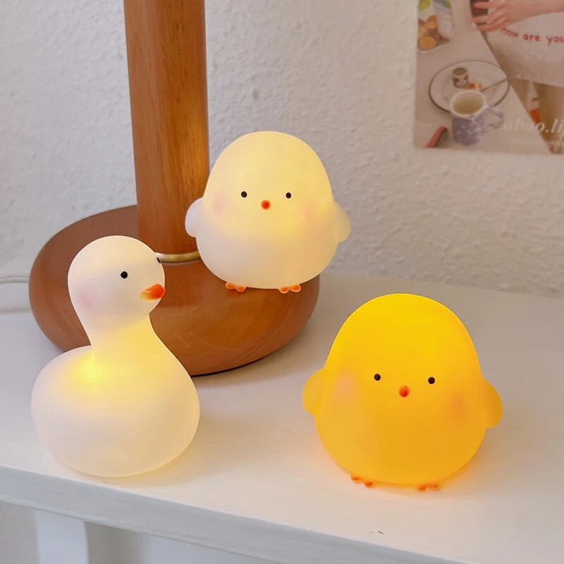 Noćna svjetiljka s crtanim piletinom Kreativna slatka LED svjetiljka Noćna svjetiljka za spavaću sobu Noćna svjetiljka za dječju sobu Dekoracija noćne svjetiljke Nije blještava