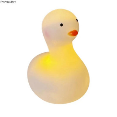 Slatka patka Piletina Noćno svjetlo Silikonska LED svjetiljka za životinje Beba Dekoracija dječje spavaće sobe Rasvjeta za uštedu energije Oči za dojenje Spavanje
