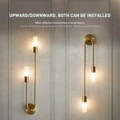 Moderna LED zidna svjetiljka Spavaća soba Noćna rasvjeta za čitanje Prolazno svjetlo Dnevna soba Kuhinja WC Unutarnja dugačka šipka Rotirajuća gore dolje Rasvjeta