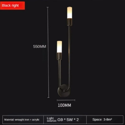 Moderna LED zidna svjetiljka Spavaća soba Noćna rasvjeta za čitanje Prolazno svjetlo Dnevna soba Kuhinja WC Unutarnja dugačka šipka Rotirajuća gore dolje Rasvjeta