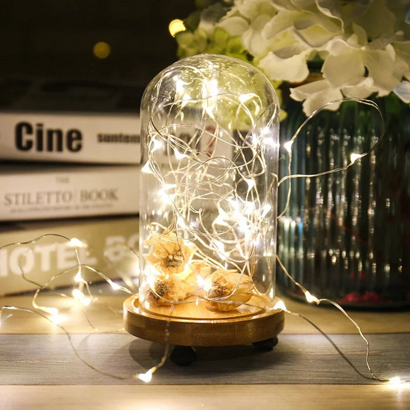 4M LED styginių lemputė Sidabrinė viela Fėjų girlianda Namų Kalėdų eglutė Vestuvių Užuolaidos Vakarėlio dekoravimas Šventinis apšvietimas Pasakų sodas