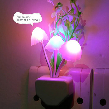 LED гъба Нощна вътрешна стенна лампа US EU Plug Романтична цветна крушка Bedside Atomsphere Lamp Домашно осветление Декорация