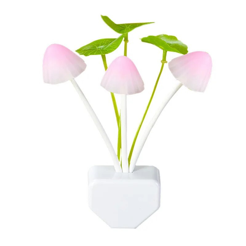 LED grybų naktinis sieninis šviestuvas viduje US EU Plug Romantiška spalvinga lemputė prie lovos Atomsferinė lempa namų apšvietimo apdaila