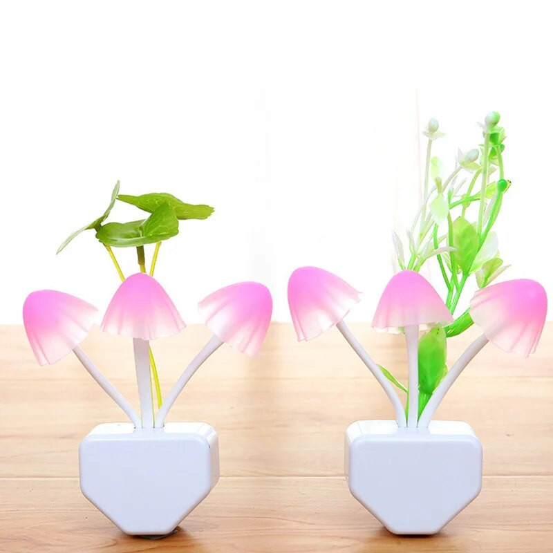 LED grybų naktinis sieninis šviestuvas viduje US EU Plug Romantiška spalvinga lemputė prie lovos Atomsferinė lempa namų apšvietimo apdaila