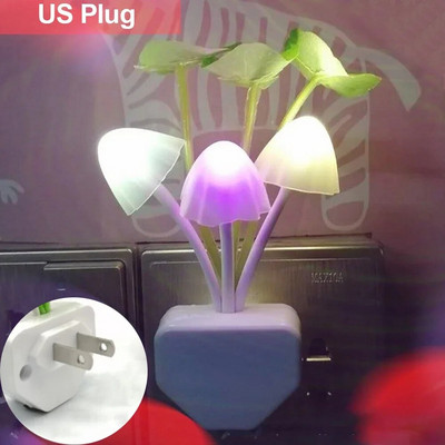 Újdonság Kreatív AC110V-220V éjszakai fény EU/US Plug Light Sensor 3 LED színes gomba lámpa Led színes éjszakai fények