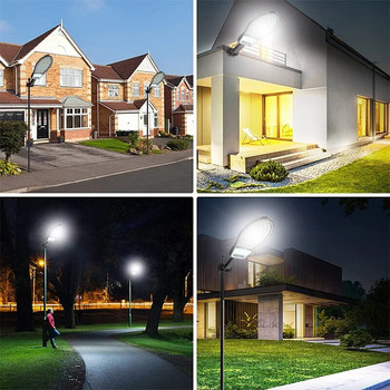 LED слънчеви светлини Външно градинско улично осветление със сензор за движение и дистанционно управление Водоустойчива стенна лампа за гаражен прожектор