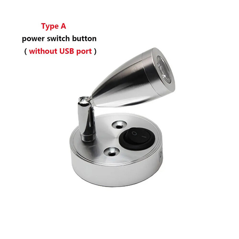 DC12V 24V LED svjetlo za čitanje čamaca za kampere Fleksibilna zidna svjetiljka za svjetla za interijer spavaće sobe s USB priključkom za punjač