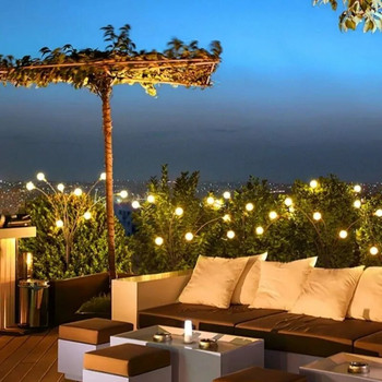 Solar Firefly Lights Εξωτερική Αδιάβροχη Led Λάμπα γκαζόν κήπου Swing By Wind Sunlight Powered Landscape Αίθριο Διακόσμηση αυλής