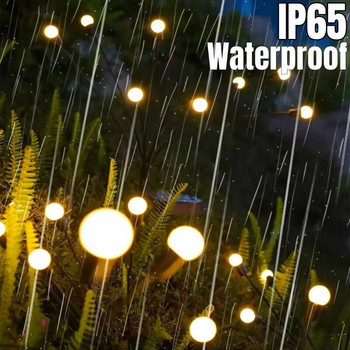 Слънчеви светлини за светулки Външна водоустойчива LED градинска тревна лампа Люлка от вятъра Задвижвана от слънчева светлина Пейзаж Двор Декорация на вътрешен двор