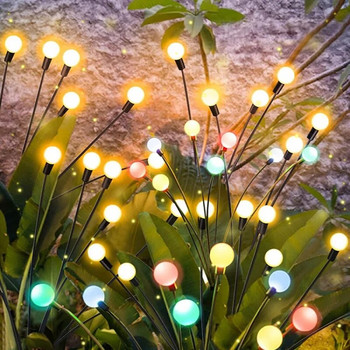 Solar Firefly Lights Εξωτερική Αδιάβροχη Led Λάμπα γκαζόν κήπου Swing By Wind Sunlight Powered Landscape Αίθριο Διακόσμηση αυλής