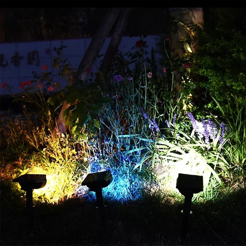 1db Napenergiával működő 7LED lámpa Állítható napelemes spotlámpa, földbe épített IP65 vízálló tájkép fali lámpa kültéri világítás