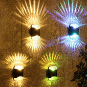 AlliLit Lampă solară LED impermeabilă Perete exterior Grădină Iluminare ambientală Decorare Sus & Jos Lumini de noapte Curtea Schimbarea culorii