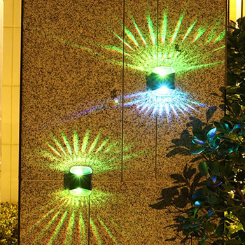 AlliLit Водоустойчива LED соларна лампа Външна стена Градина Декорация на амбиентно осветление Нагоре и надолу Нощни светлини Промяна на цвета на двора