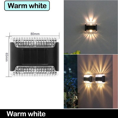 AlliLit Lampă solară LED impermeabilă Perete exterior Grădină Iluminare ambientală Decorare Sus & Jos Lumini de noapte Curtea Schimbarea culorii