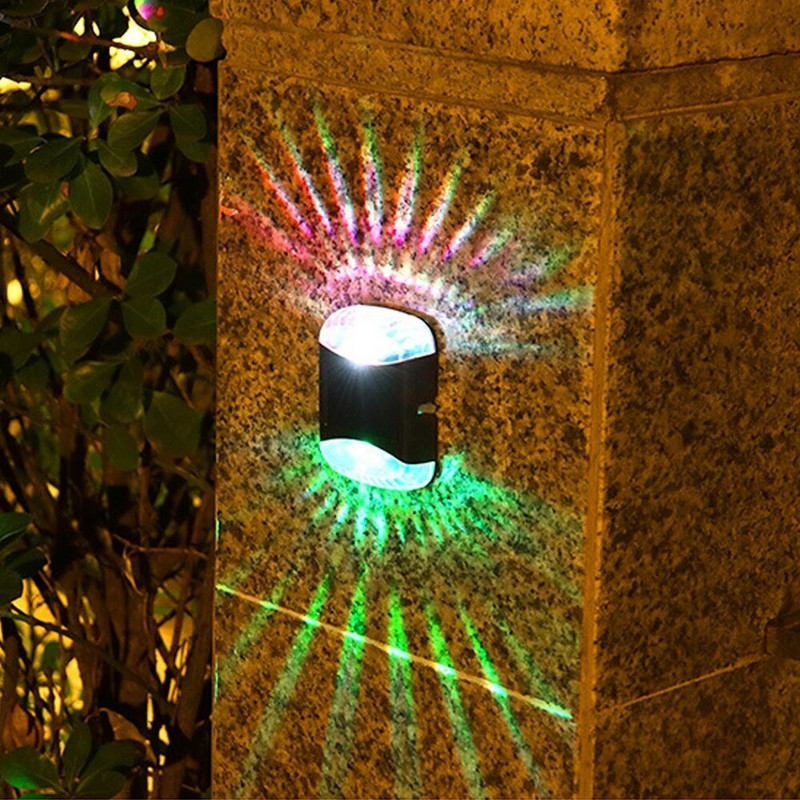 AlliLit Lampă solară LED impermeabilă Perete exterior Grădină Iluminare ambientală Decorare Sus & Jos Lumini de noapte Curtea Schimbarea culorii