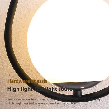 Модерна LED стенна лампа със стъклена топка 110V 220V Черна лампа за тапицерия за всекидневна, спалня, нощна пътека, стълбищна лампа