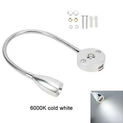 DC12V 24V LED svjetlo za čitanje s mogućnošću prigušivanja, 40 cm dugo Gooseneck RV zidna svjetiljka za kamper kombi, prikolica, kamion, čamac, unutarnja rasvjeta