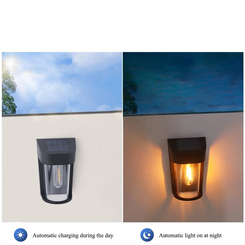 Napelemes wolfram lámpa kültéri kerti dekorációhoz Vízálló IP54 1300K 3000K Vintage napelemes lámpa dísz a belső udvarra