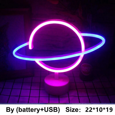 Led Topla Zvijezda Mjesec Neonski natpis Stolna svjetiljka Barska lampa za zabavu za spavaću sobu Kućni ukrasi kaktusa Noćna svjetiljka Djeca Poklon za bebe