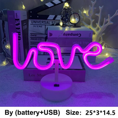 Led Topla Zvijezda Mjesec Neonski natpis Stolna svjetiljka Barska lampa za zabavu za spavaću sobu Kućni ukrasi kaktusa Noćna svjetiljka Djeca Poklon za bebe